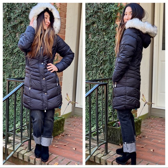 Most Fabulous warm Hooded Faux Fur Long Puffer Jacket - Picture 5 of 8
